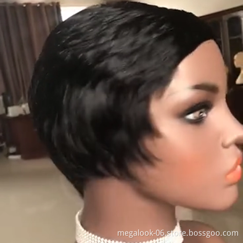 Megalook Short Human Hair Wig 100% Virgin  Human Hair Wigs For Black Women